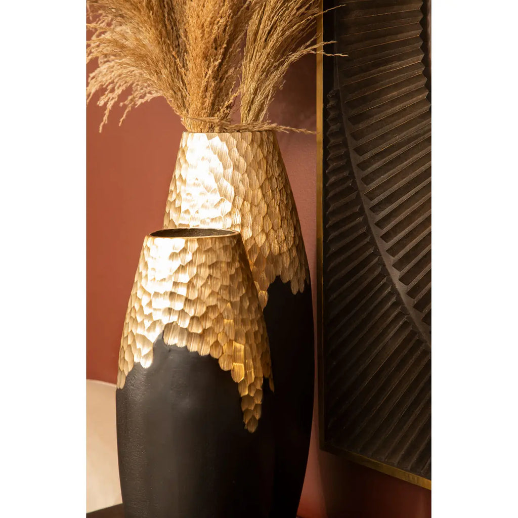 Dallas Small Black and Gold Vase