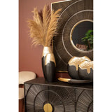 Daito Small Black and Gold Round Vase