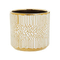 Hondel Small White Gold Ceramic Planter
