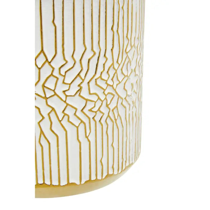 Hondel Small White Gold Ceramic Planter
