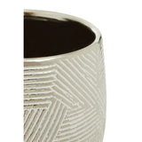 Honna Small White Silver Ceramic Planter