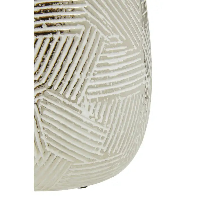 Hondel Small White Silver Ceramic Planter