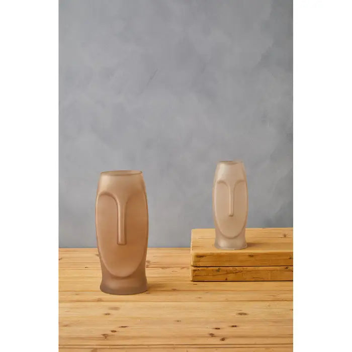Visca Large Smoked Grey Glass Vase