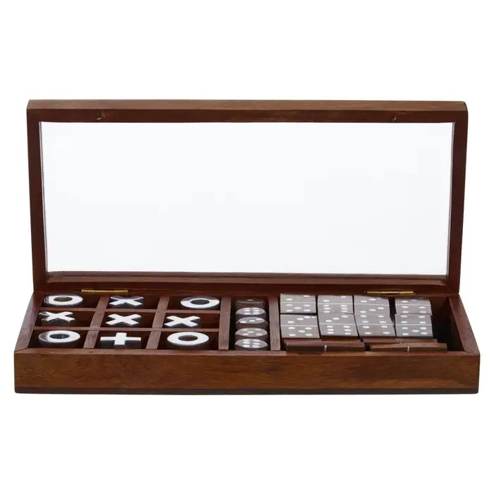 Chestnut Games Brown Sheesham Wood Multi Game Set
