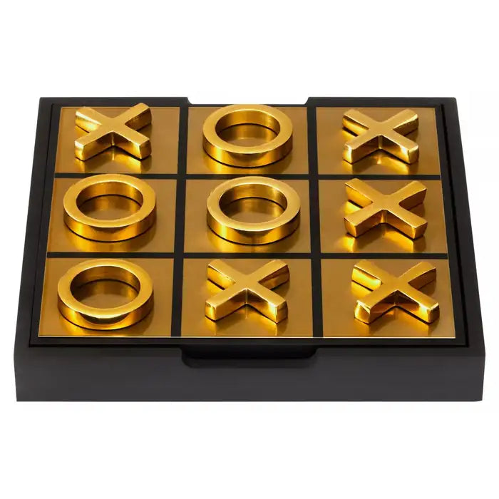 Chestnut Games Black And Gold Noughts and Crosses