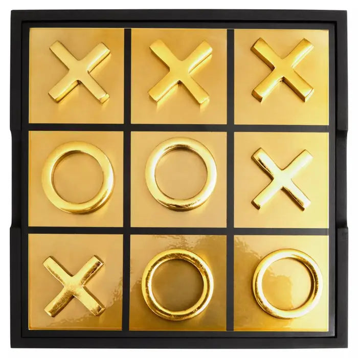 Chestnut Games Black And Gold Noughts and Crosses