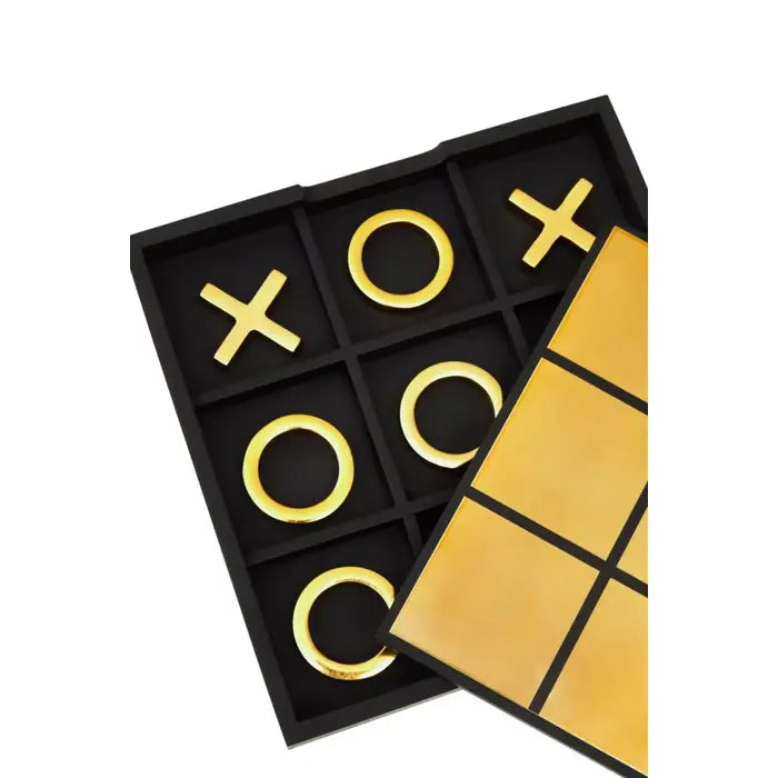 Chestnut Games Black And Gold Noughts and Crosses