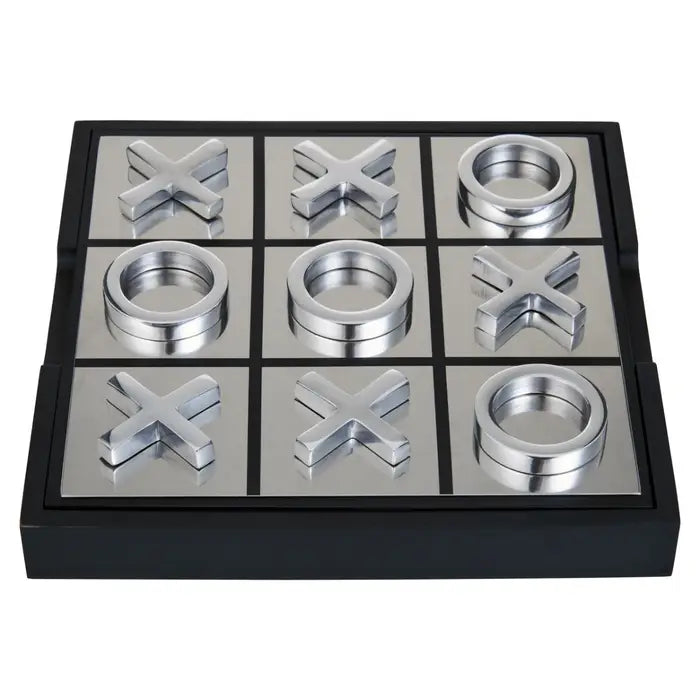Chestnut Games Black and Silver Noughts And Crosses