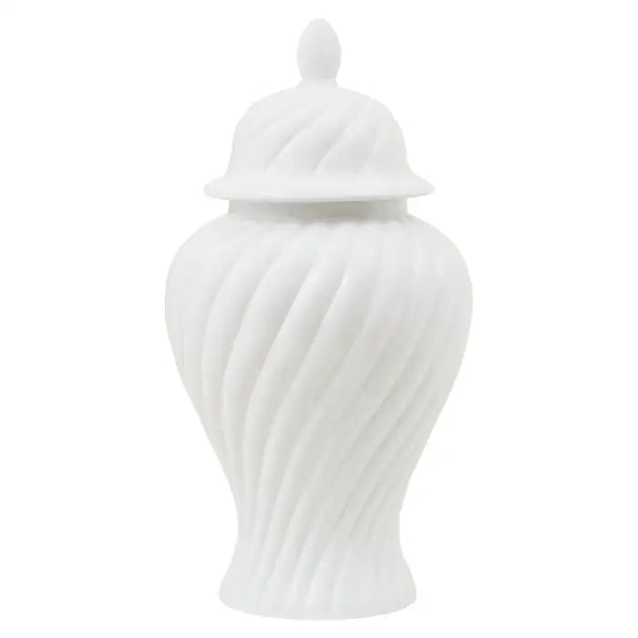Damian Small Ceramic White Jar