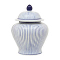 Damian Large White And Blue Ceramic Jar