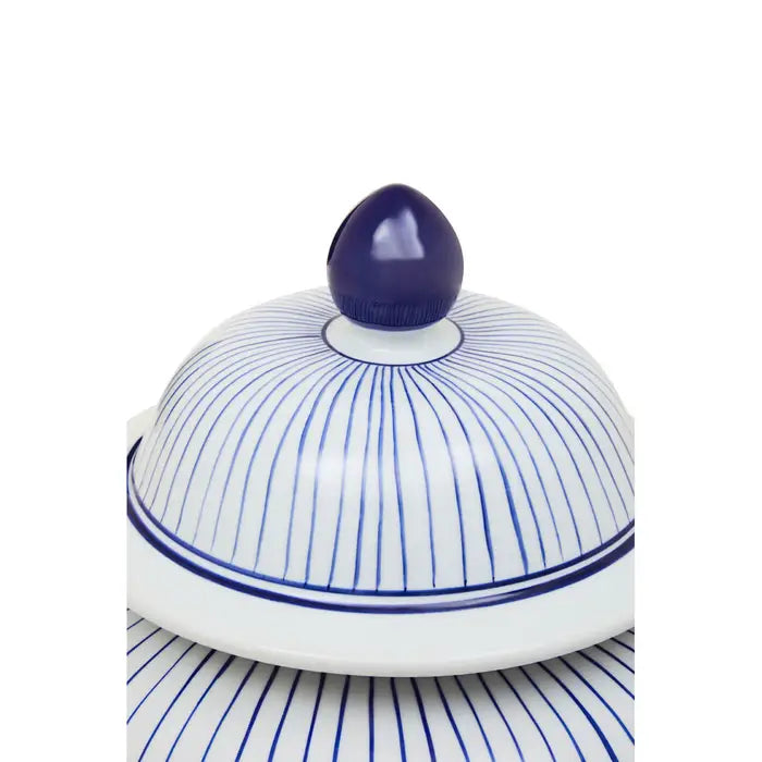 Damian Large White And Blue Ceramic Jar