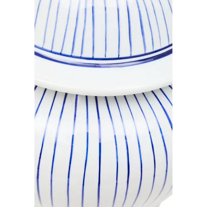 Damian Large White And Blue Ceramic Jar