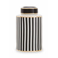 Doris Large Black And White Stripes Ceramic Jar