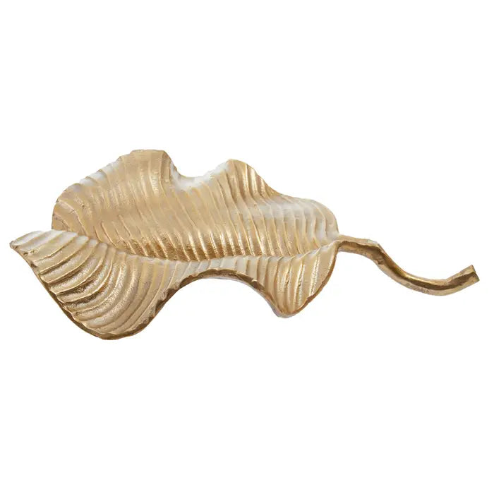 Prance Gold Finish Aluminium Leaf Dish