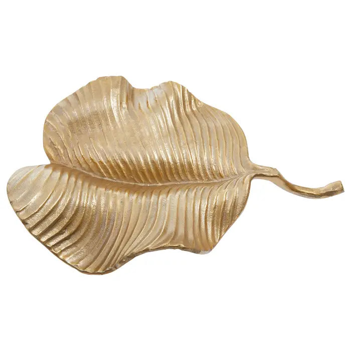 Prance Gold Finish Aluminium Leaf Dish