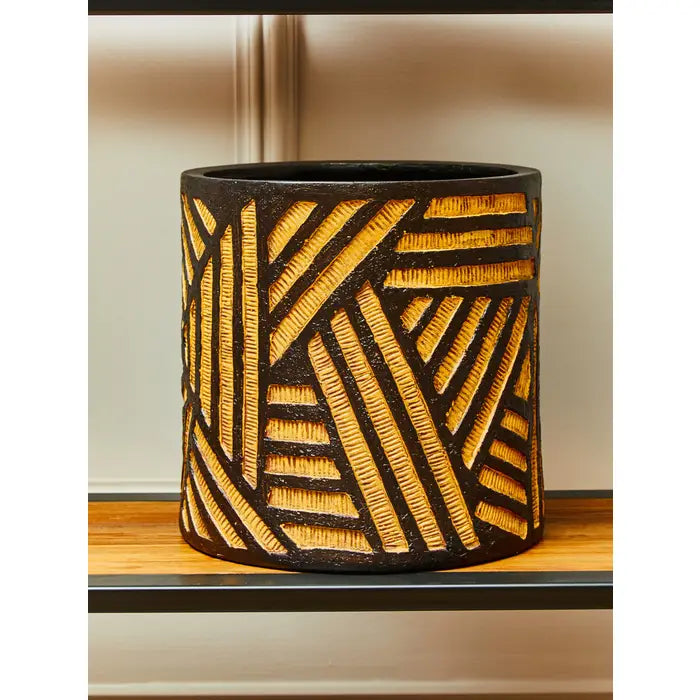 Damian Natural And Black Planter