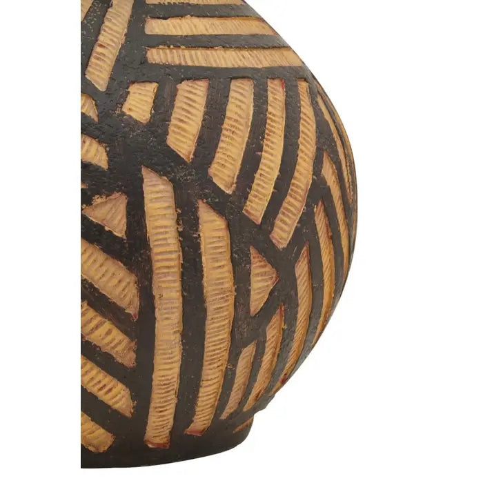 Daxton Round Natural And Black Planter