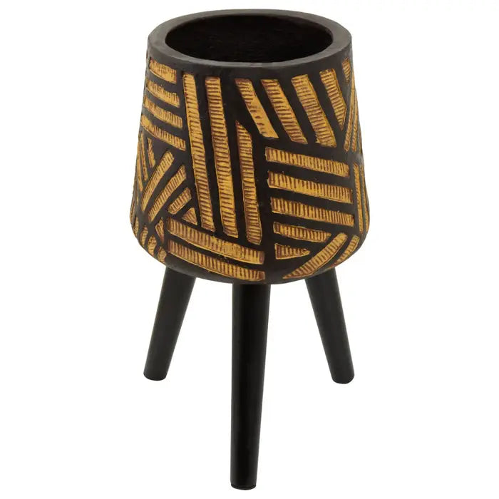 Daxton Natural And Black Planter With Angular Legs