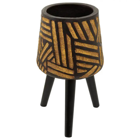 Darnell Natural And Black Planter With Angular Legs