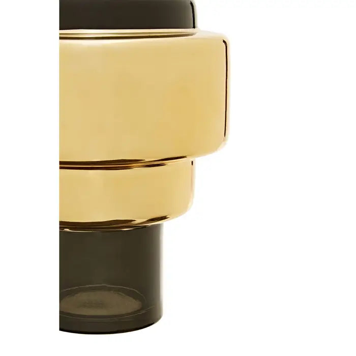 Camden Small Smoked Black And Gold Vase
