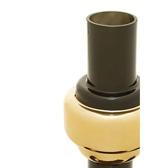 Camden Large Smoked Black And Gold Vase