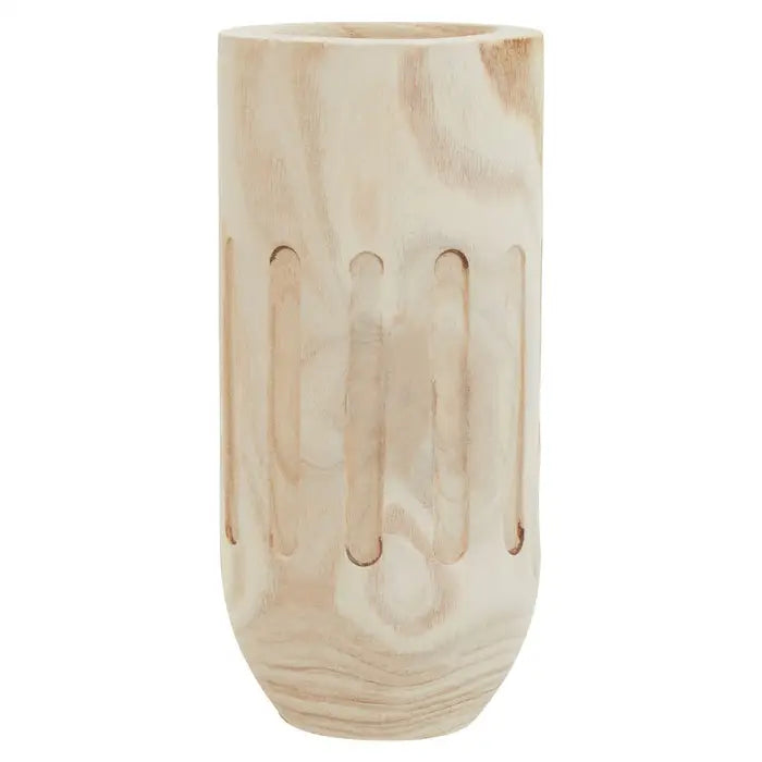 Abuja Natural Engraved Wooden Vase.
