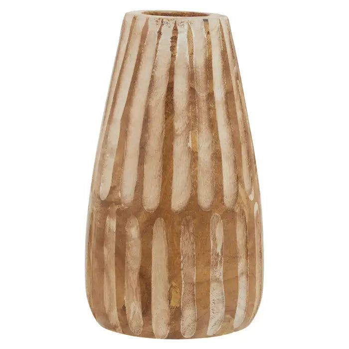 Abuja Large Wooden Engraved Vase