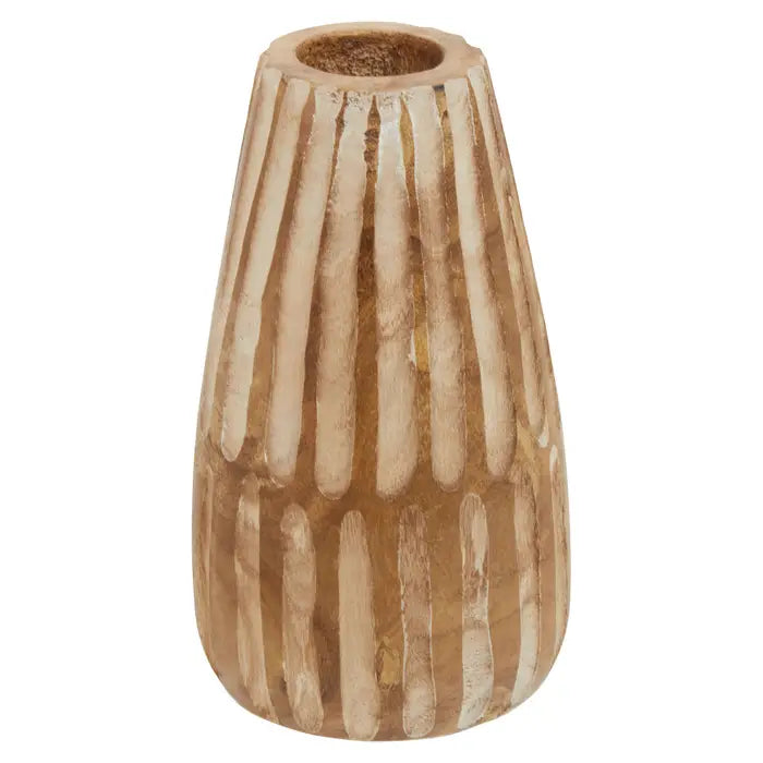 Abuja Large Wooden Engraved Vase