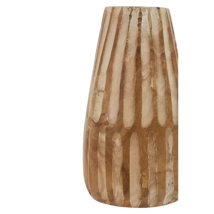 Abuja Large Wooden Engraved Vase