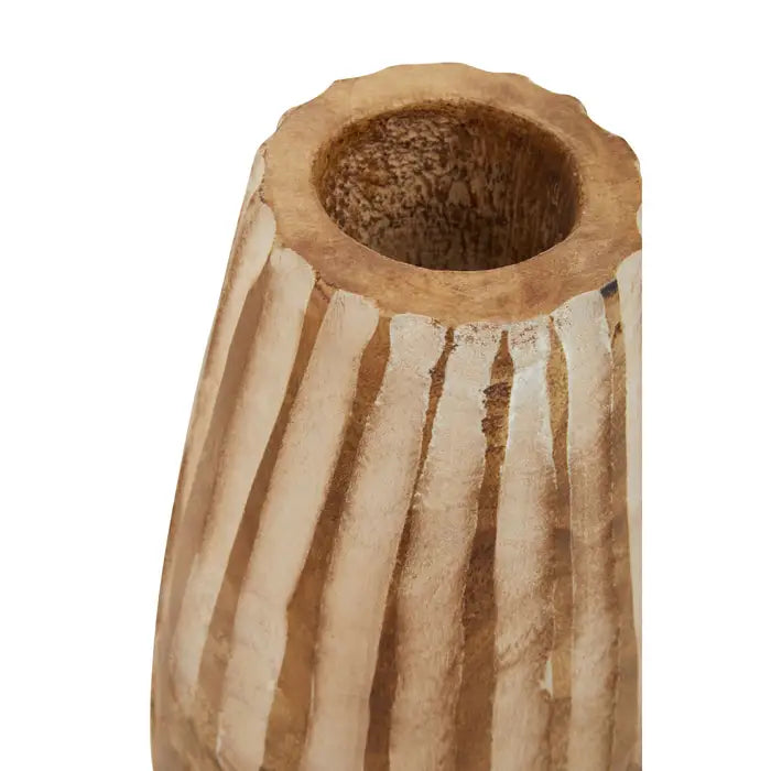 Abuja Large Wooden Engraved Vase