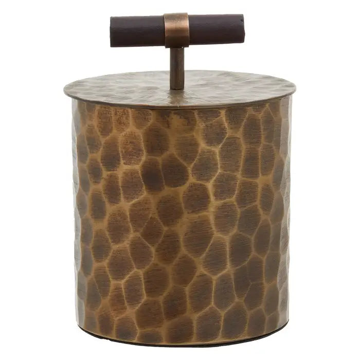 Akita Large Antique Gold Trinket Box