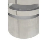 Amreli Small Vertical Textured Silver Metal Hurricane Candle Holder