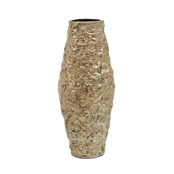Akita Small Gold Textured Metal Vase