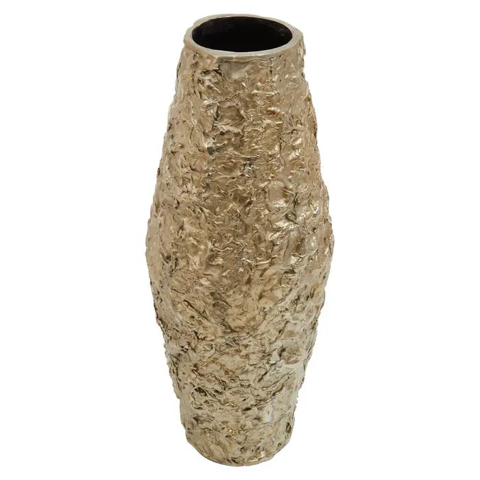 Akita Small Gold Textured Metal Vase