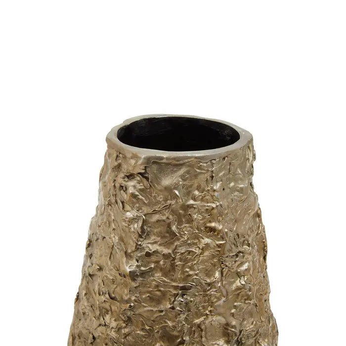 Akita Small Gold Textured Metal Vase