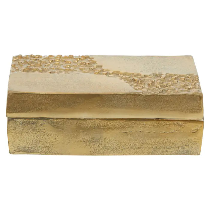 Dacia Gold Finish Textured Trinket Box