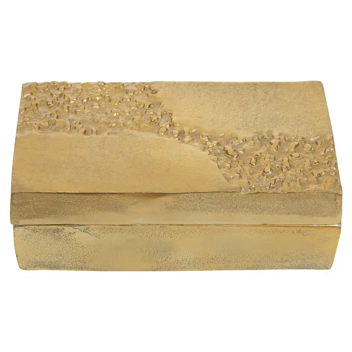 Dacia Gold Finish Textured Trinket Box