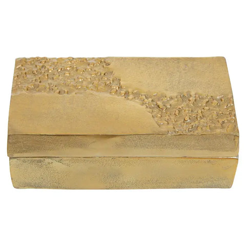 Dante Gold Finish Textured Trinket Box