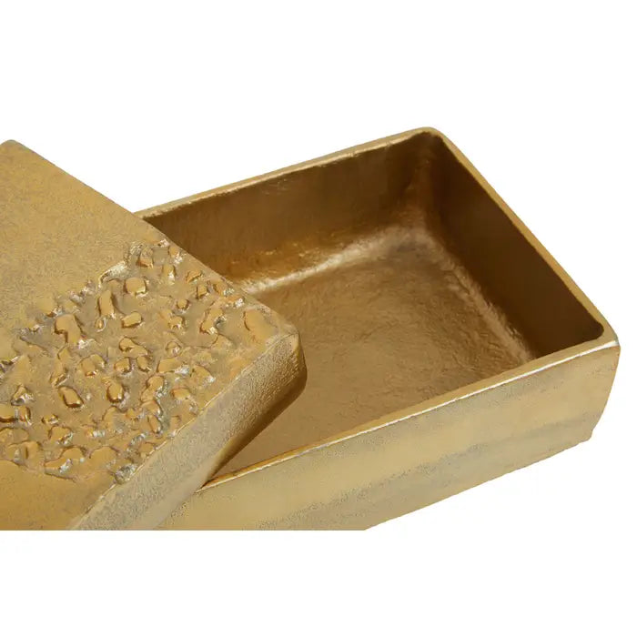 Dacia Gold Finish Textured Trinket Box