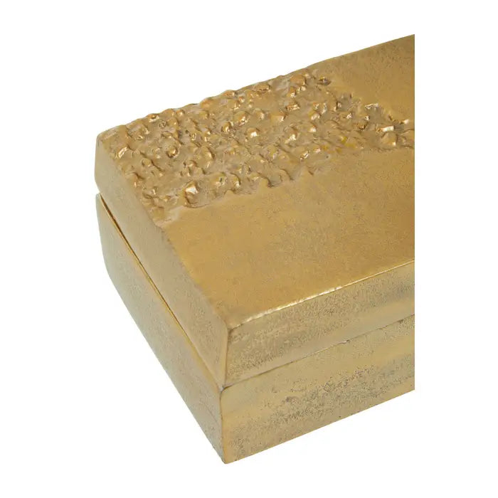 Dacia Gold Finish Textured Trinket Box