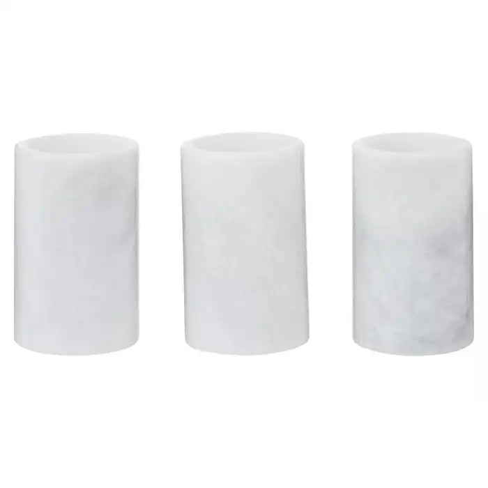 Seige Set Of Three White Marble Tealight Holders