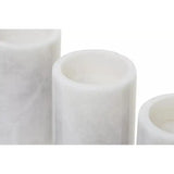 Salmo Set Of Three White Marble Tealight Holders