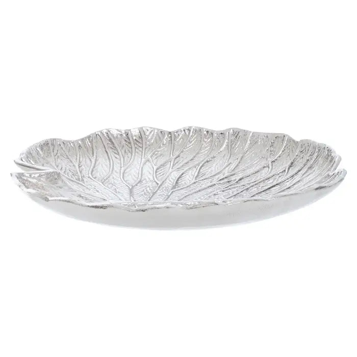 Solmo Large Silver Finish Lotus Leaf Plate