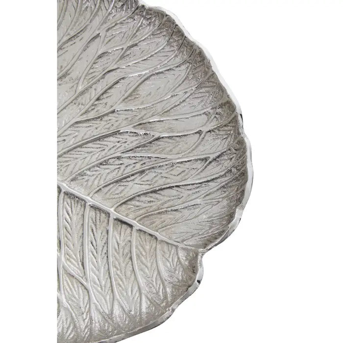 Solmo Large Silver Finish Lotus Leaf Plate