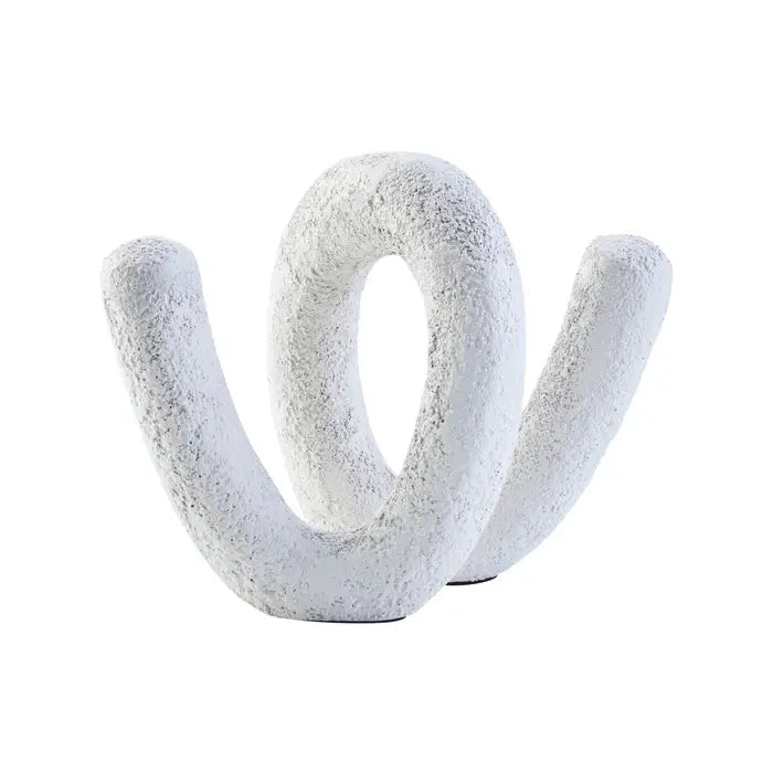 Dima Small Textured White Loop Sculpture