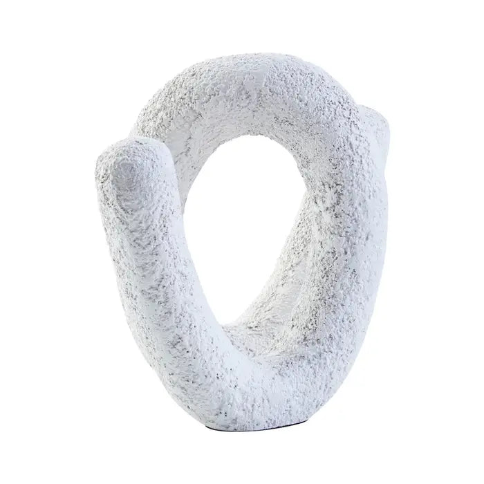 Dima Small Textured White Loop Sculpture