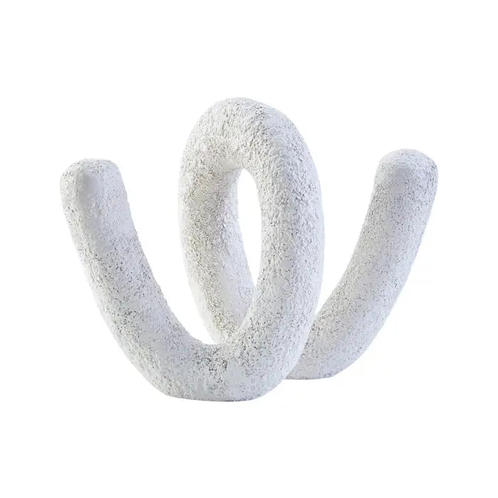 Dima Small Textured White Loop Sculpture
