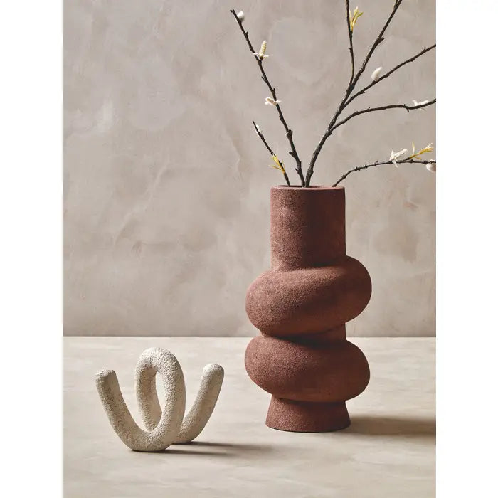 Dima Small Textured White Loop Sculpture