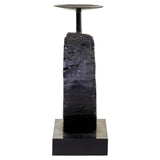 Fidel Small Charred Black Mango Wood Log Candle Holder