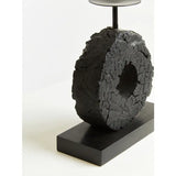 Fidel Small Charred Black Mango Wood Log Candle Holder